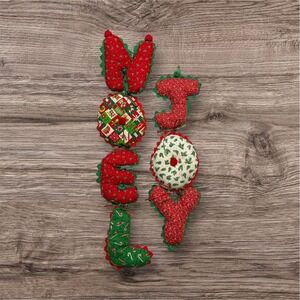 Vintage Homemade "Noel"‎ And "Joy" Wall Hangings Christmas Bubble Letters